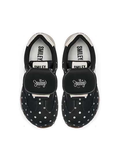 Black Mushroom Polka-Dot Casual Sneakers