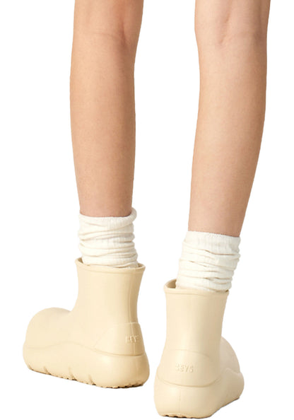 Beige Chunky Short Rain Boots