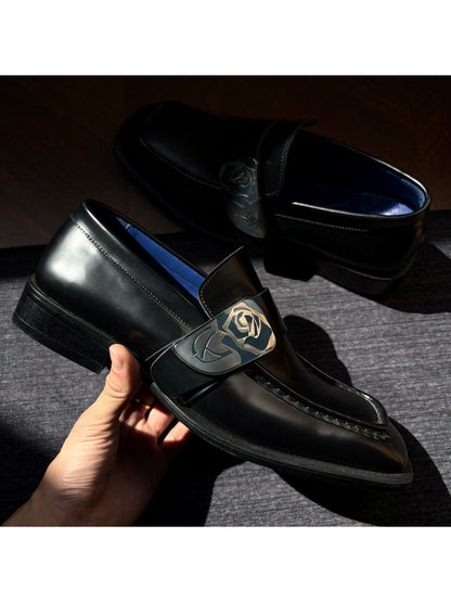 Rose Crest Leather Loafers