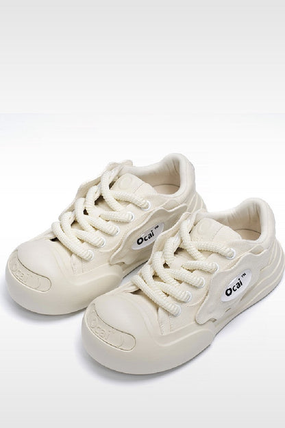 White Smile Canvas Sneakers