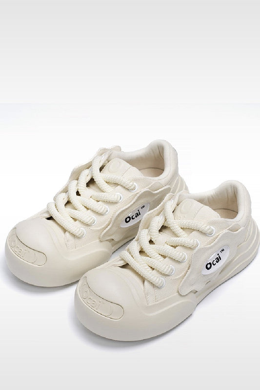 White Smile Canvas Sneakers
