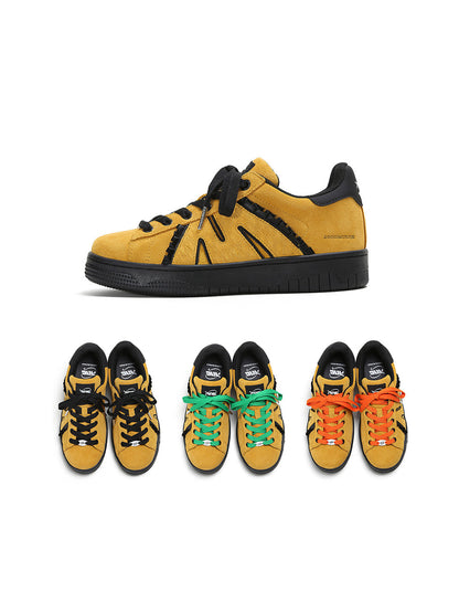 Suede Platform Sneakers with Three Lace Sets