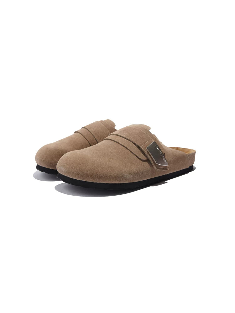 Closed-Toe Leather Mule Sandals