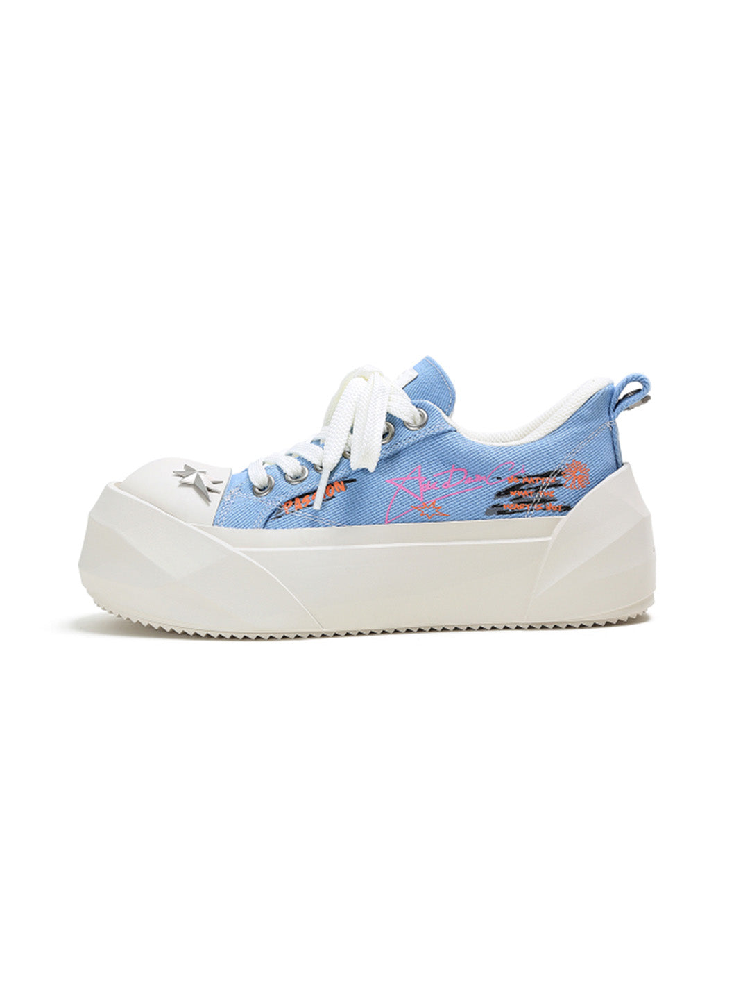 Graffiti Print Canvas Platform Sneakers