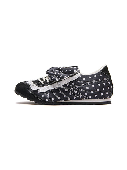 Polka-Dot Lace Wing Ballet Flats
