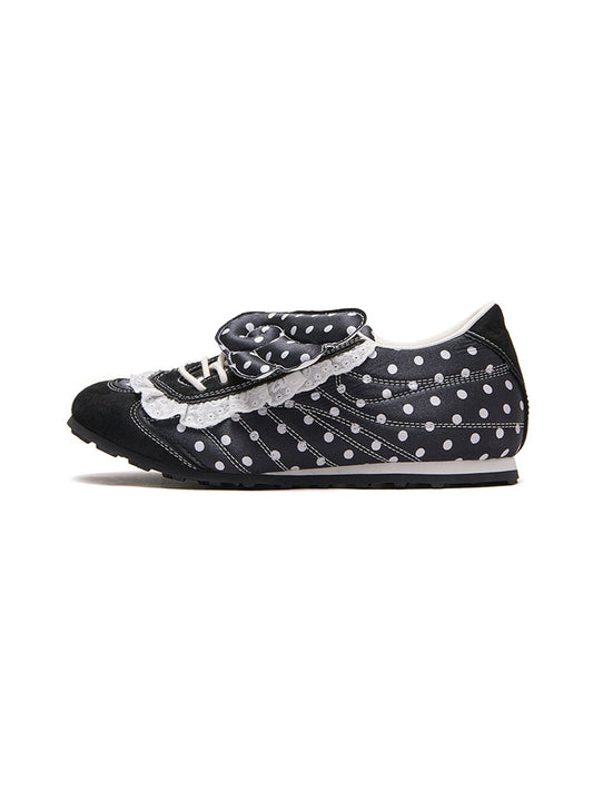Polka-Dot Lace Wing Ballet Flats