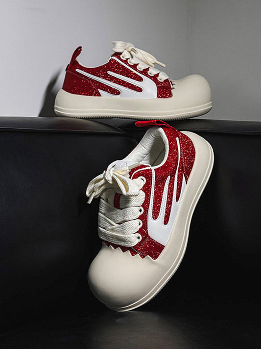 Jagged-Edge Chunky Platform Sneakers