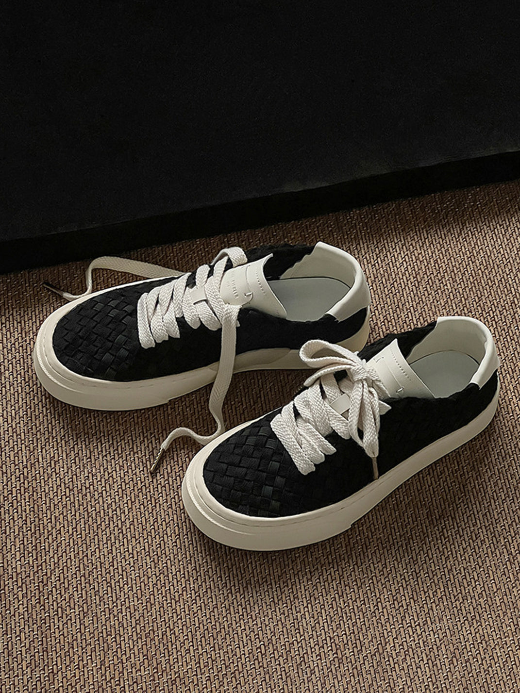 Woven Texture Platform Sneakers