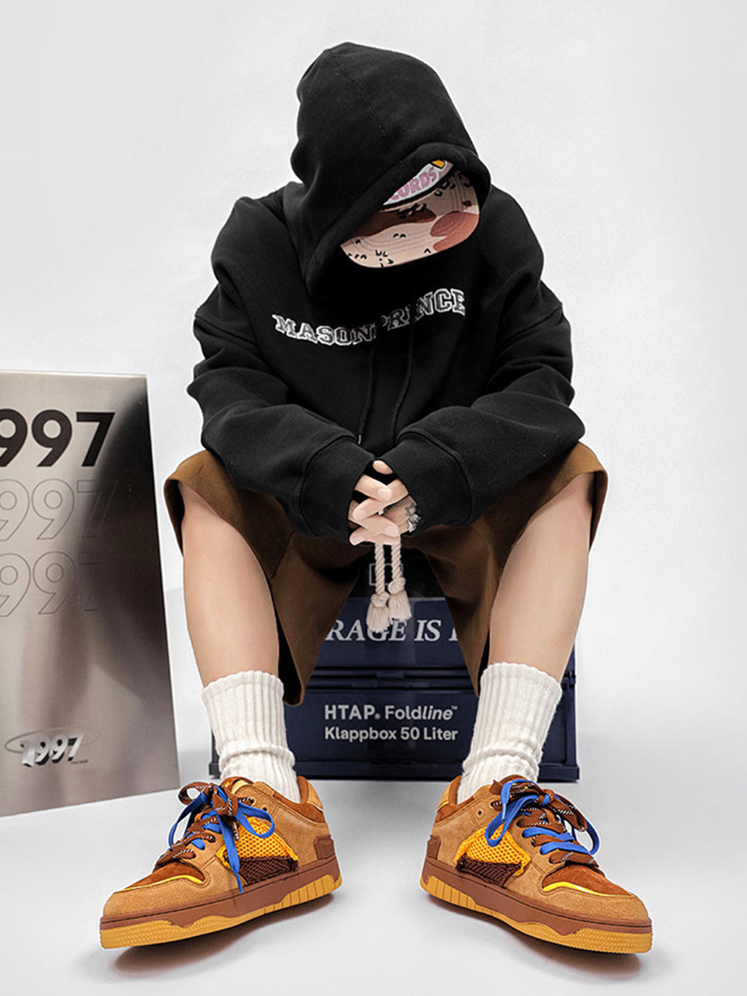 Perforated Dual-Lace Platform Sneakers
