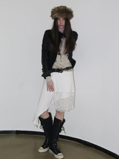 Leopard Print High-Top Canvas Boots with Belt Buckle