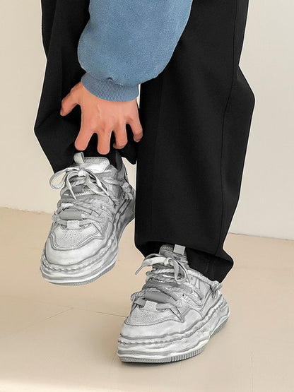Washed Wavy Platform Sneakers