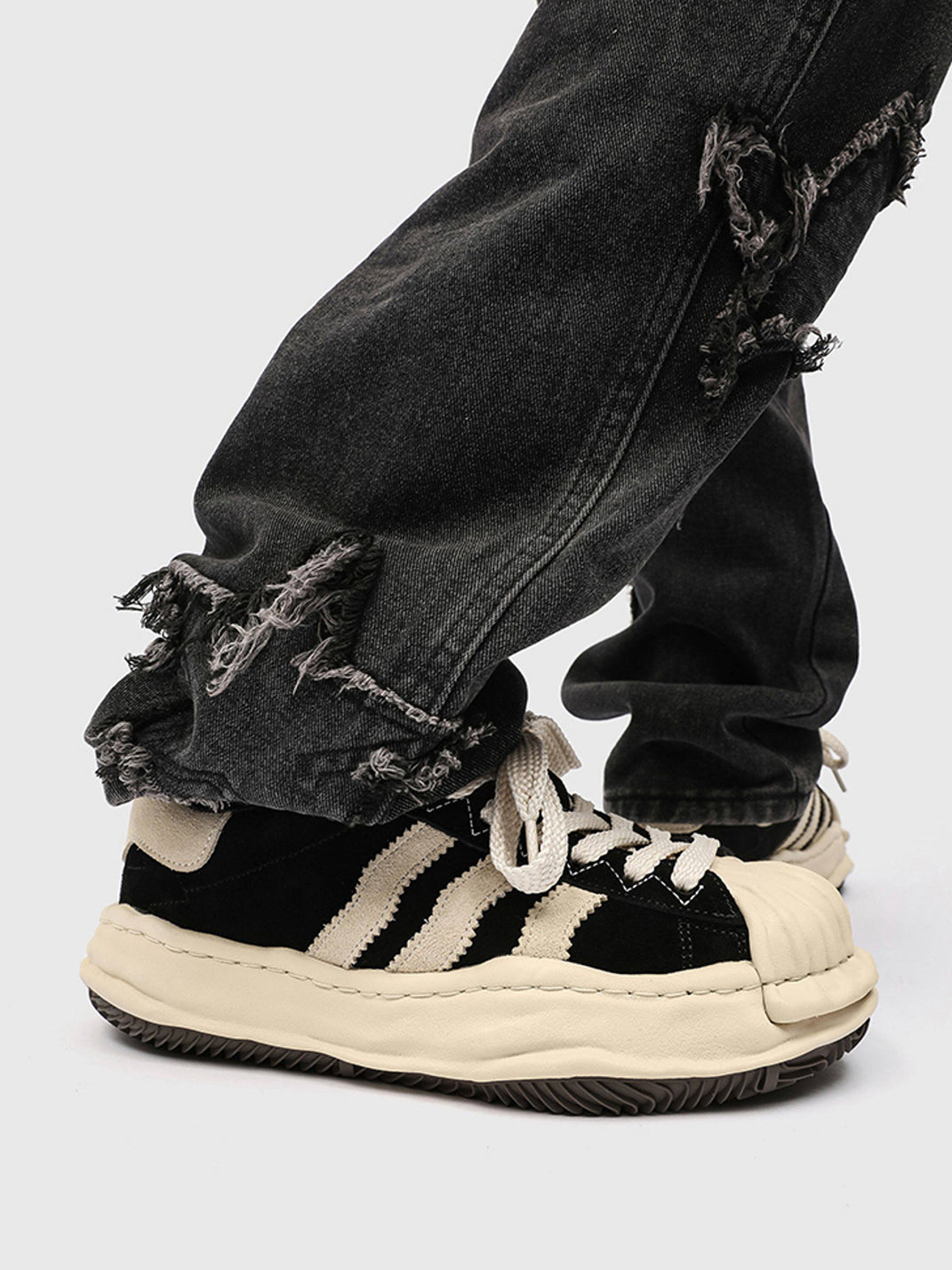 Melted Shell-Toe Platform Sneakers