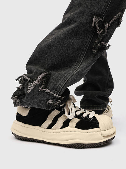 Melted Shell-Toe Platform Sneakers