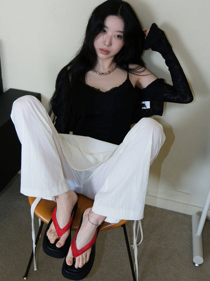 Mooreyu Color-Pop Platform Flip-Flops