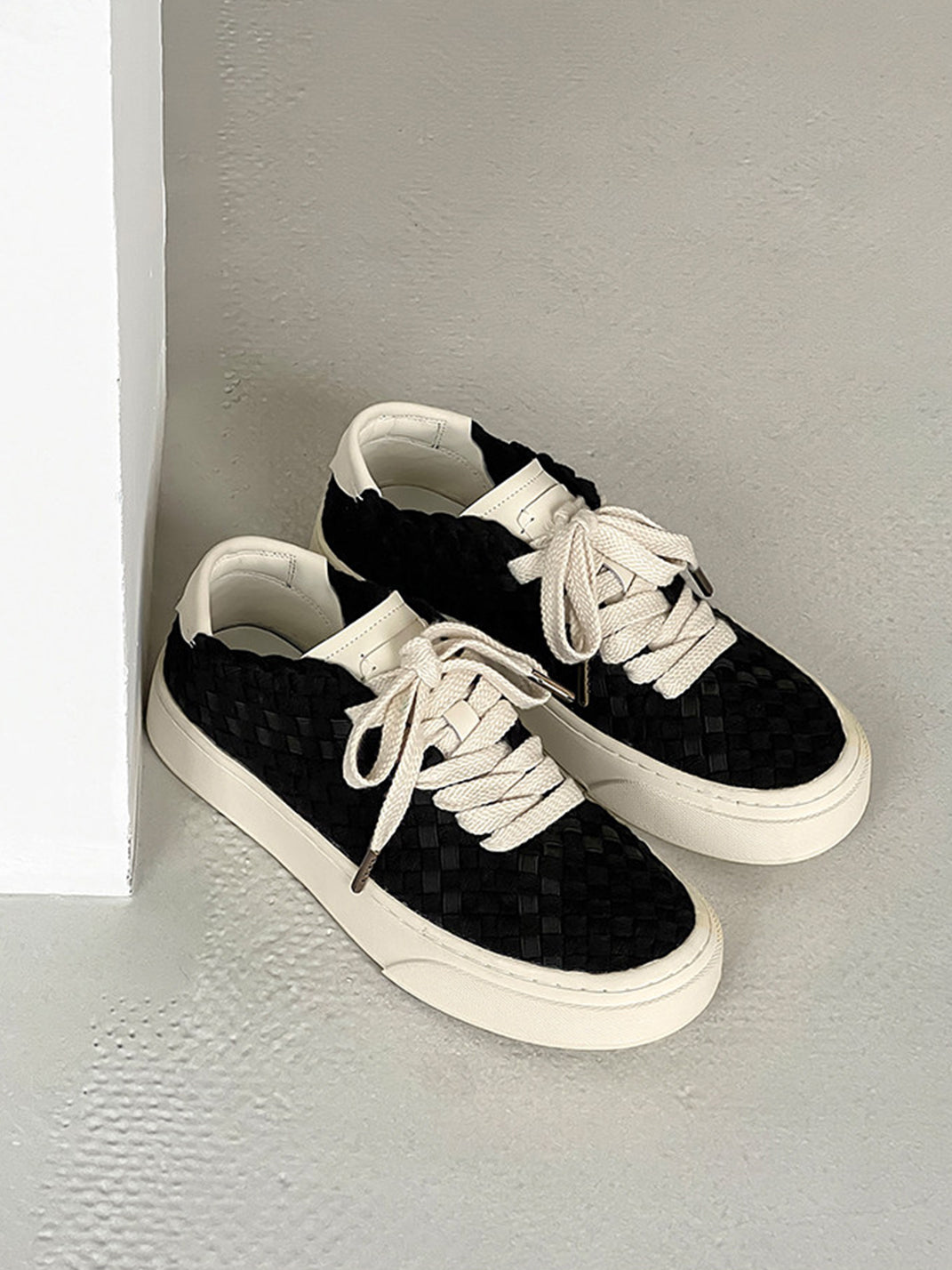 Woven Texture Platform Sneakers
