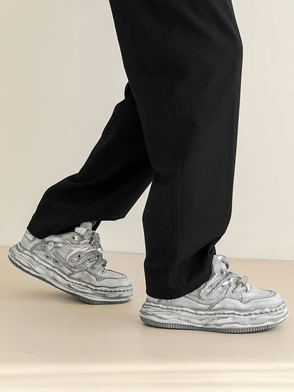 Washed Wavy Platform Sneakers