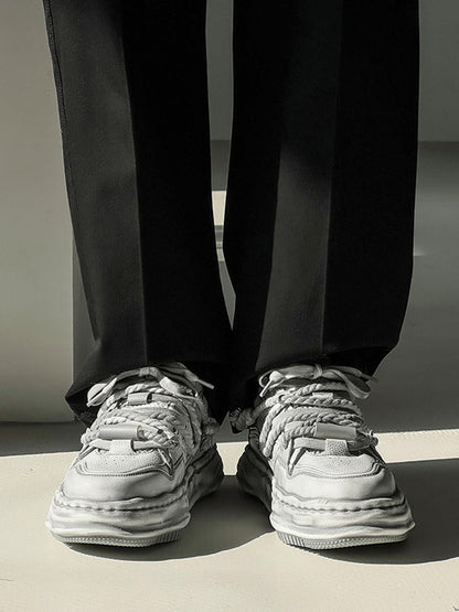 Washed Wavy Platform Sneakers