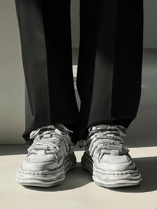 Washed Wavy Platform Sneakers