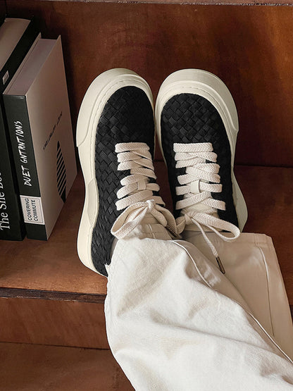 Woven Texture Platform Sneakers