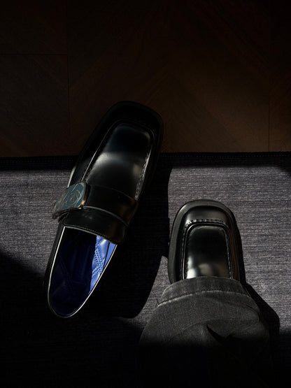 Rose Crest Leather Loafers