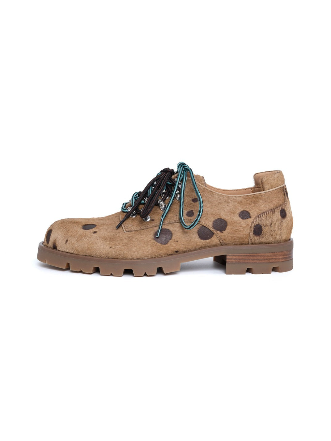 Spotted Pony-Hair Leather Derby Shoes