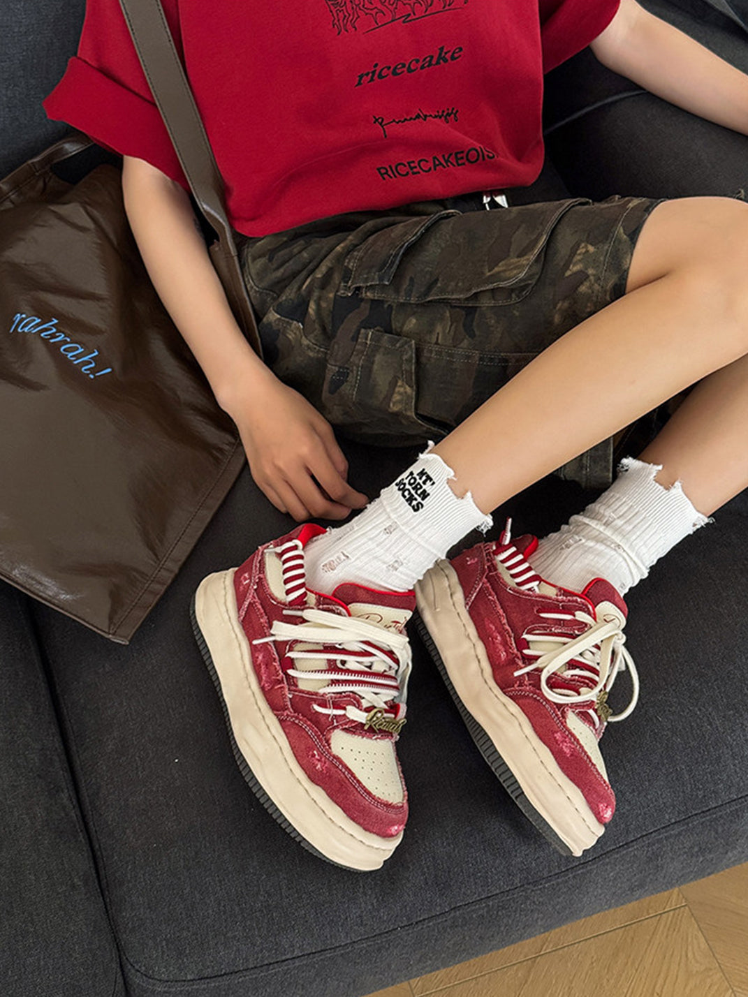Vintage Wash Denim Sneakers