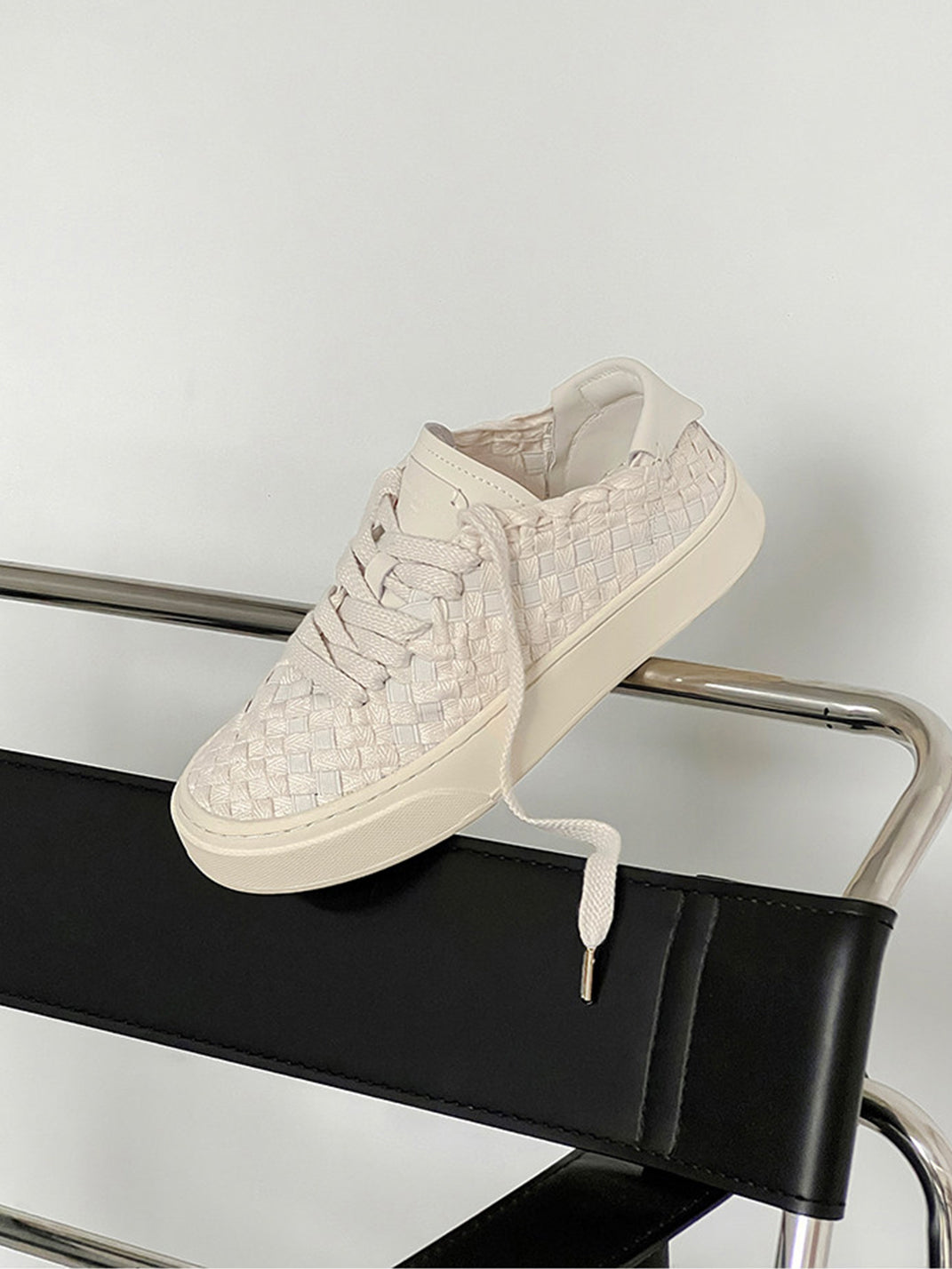 Woven Texture Platform Sneakers