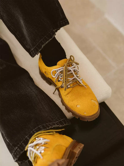 Spotted Pony-Hair Leather Derby Shoes