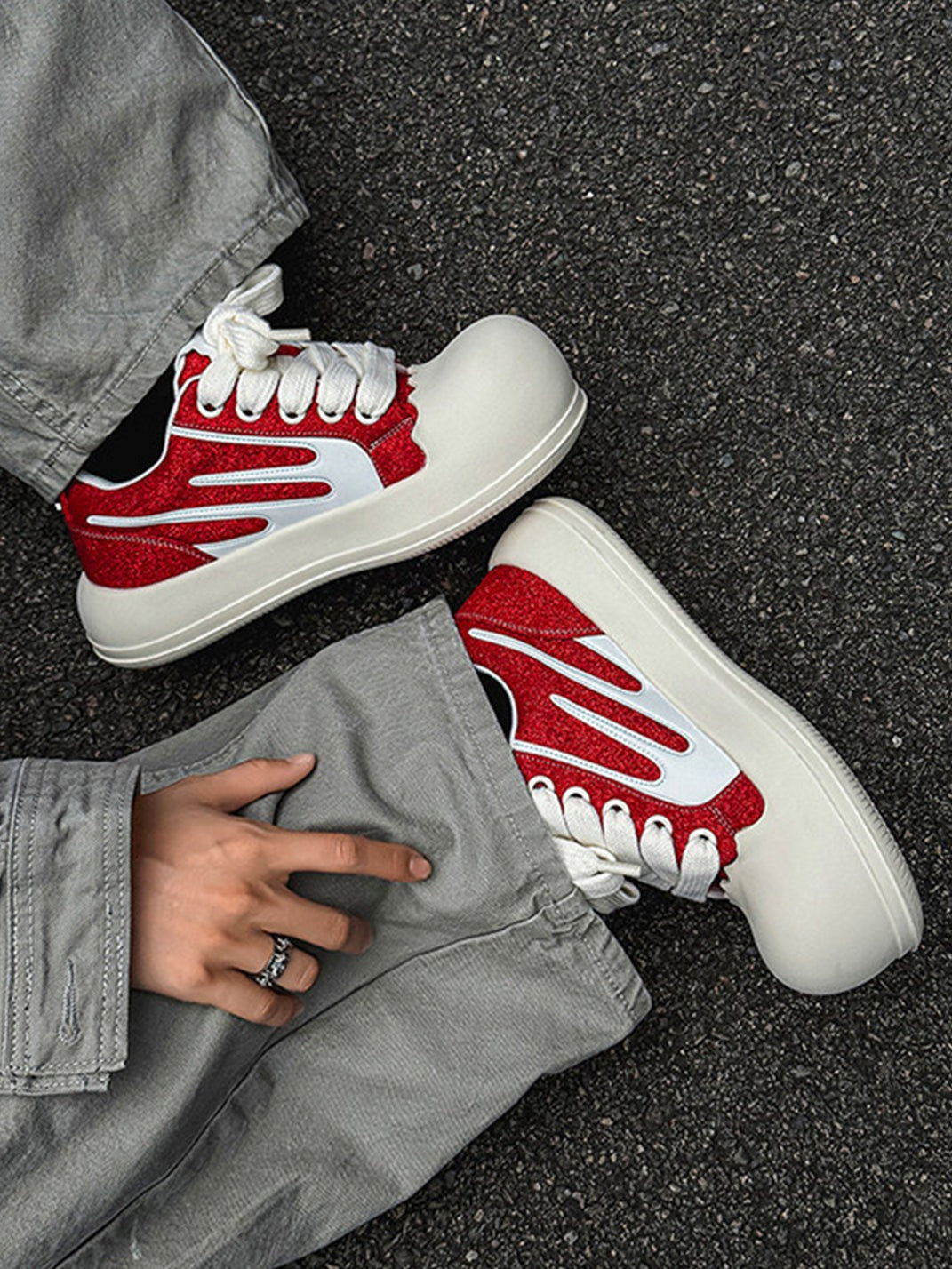Jagged-Edge Chunky Platform Sneakers