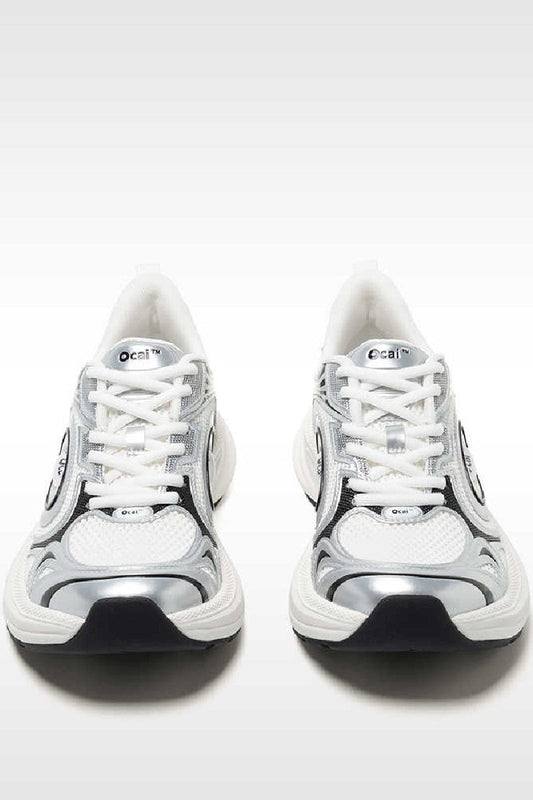 Silver White Disk Runtech Sneakers