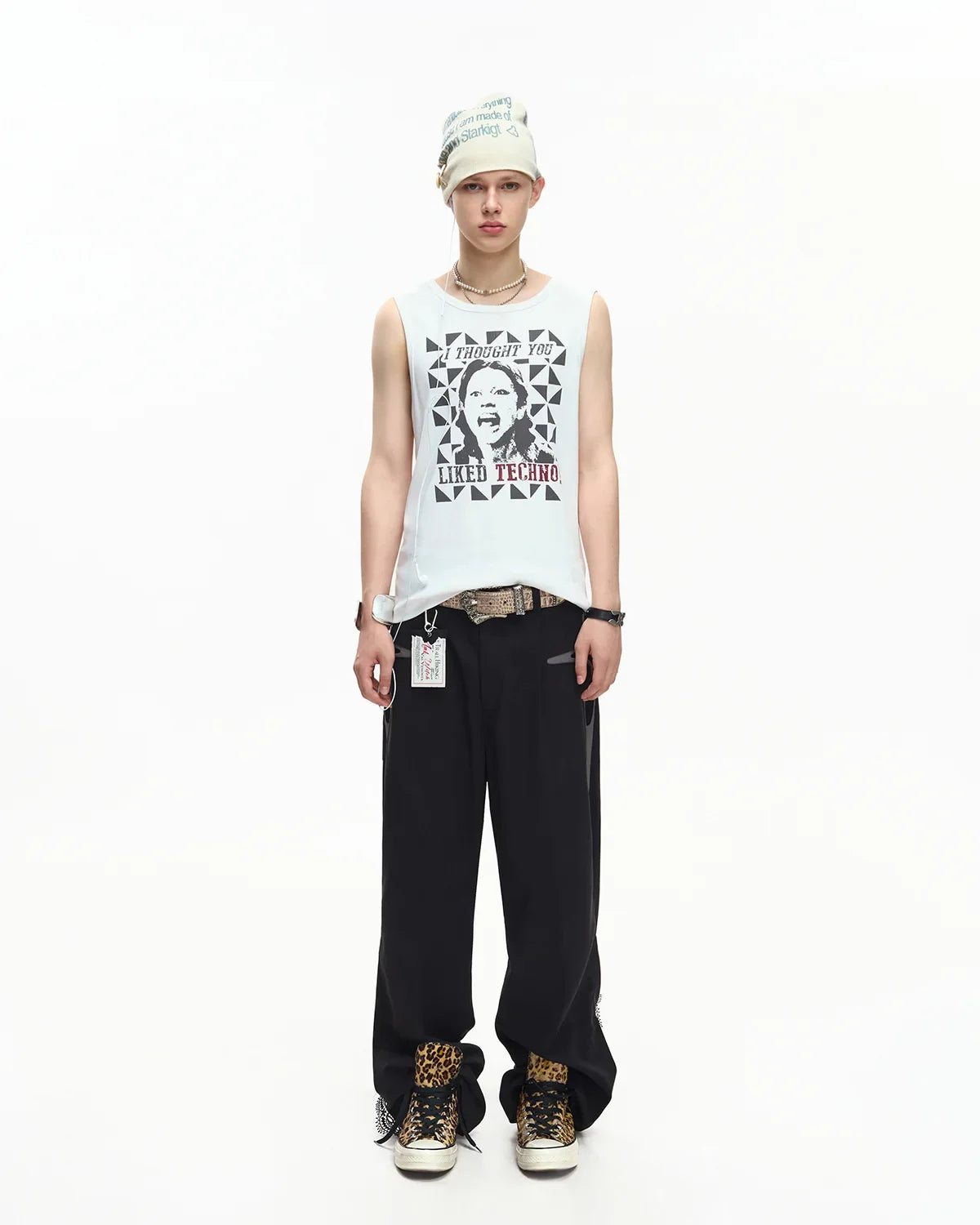 EMO Deconstructed Lace Panel Suiting Trousers