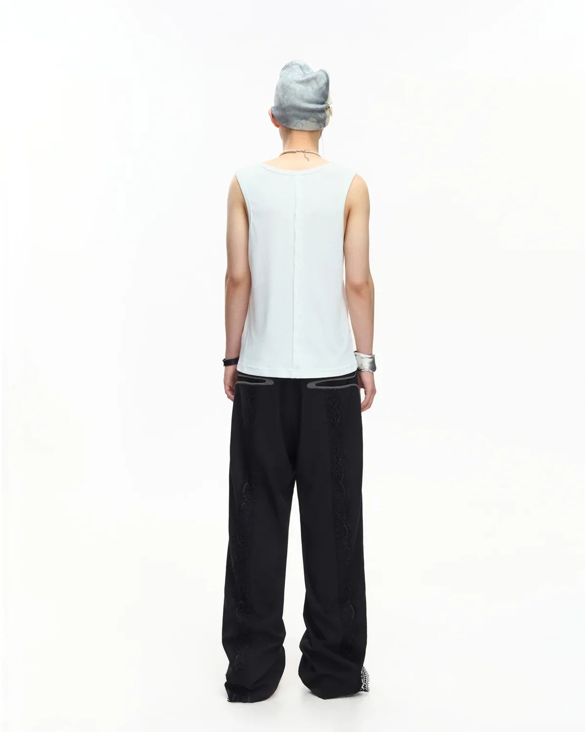 EMO Deconstructed Lace Panel Suiting Trousers