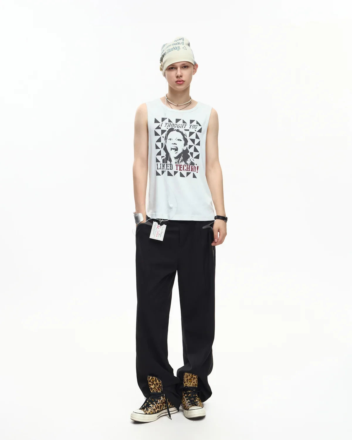 EMO Deconstructed Lace Panel Suiting Trousers