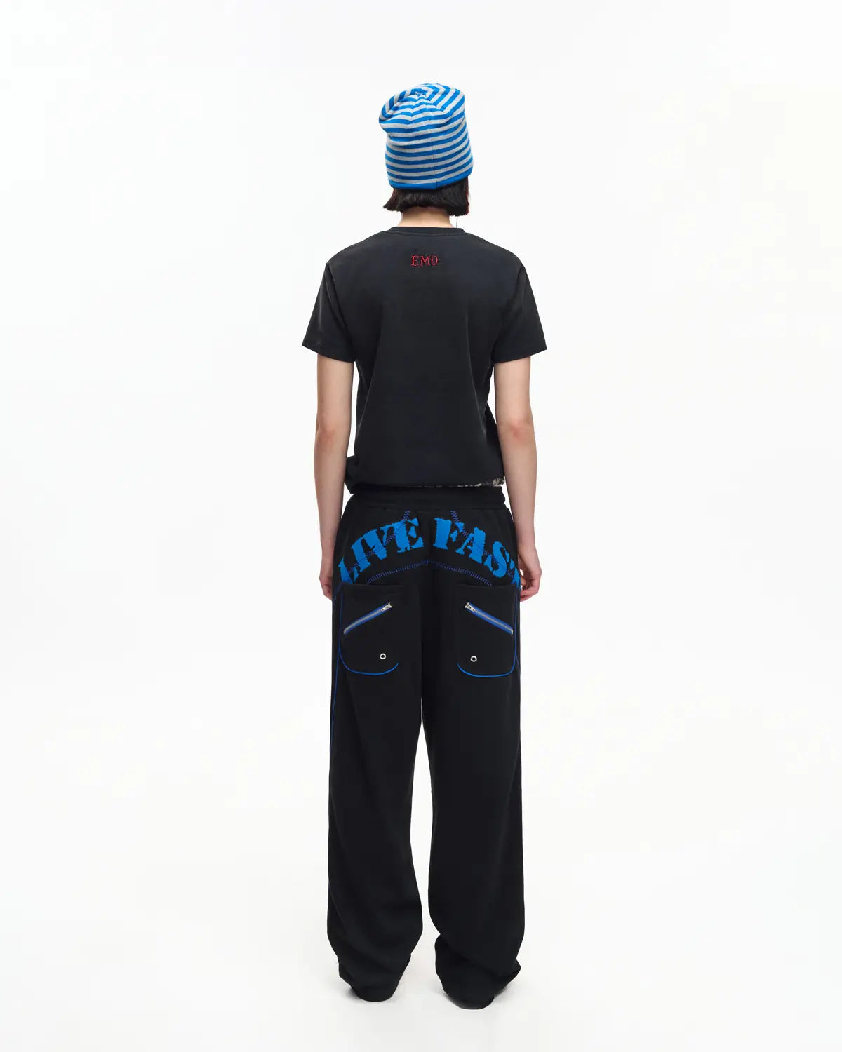 EMO 265g Faded Tiger Mirror Slim Tee Black