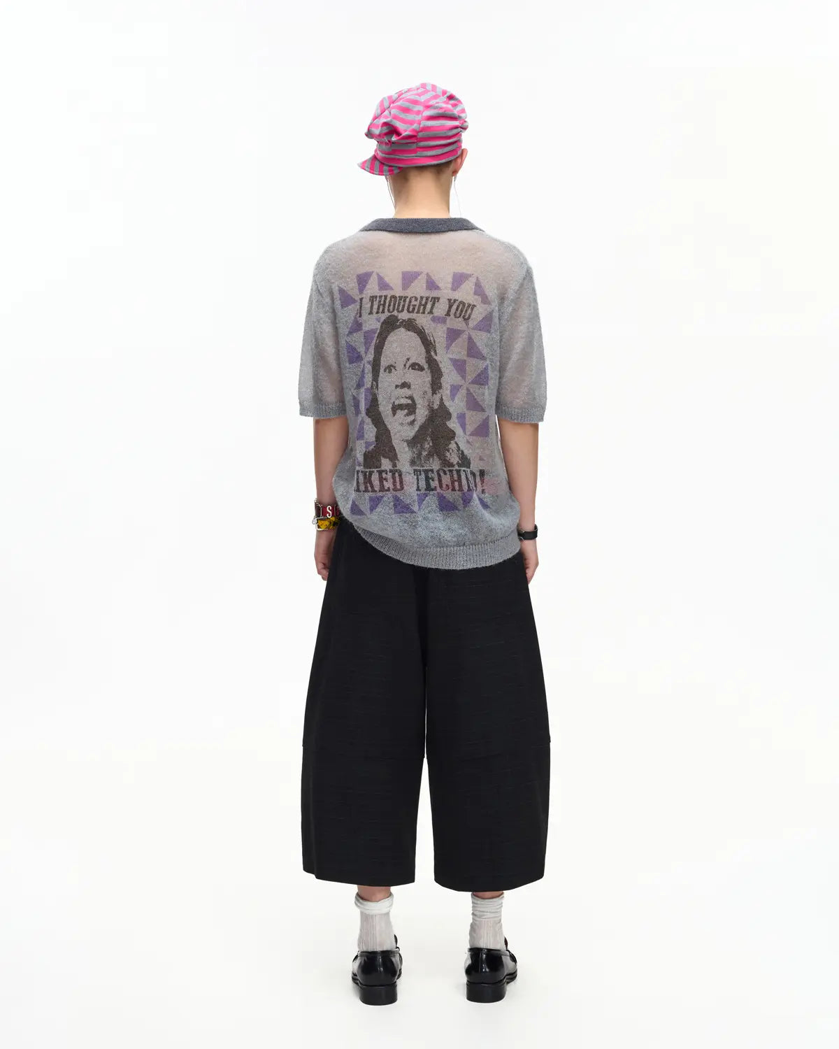 EMO Mohair Wool Knit Short Sleeve Grey
