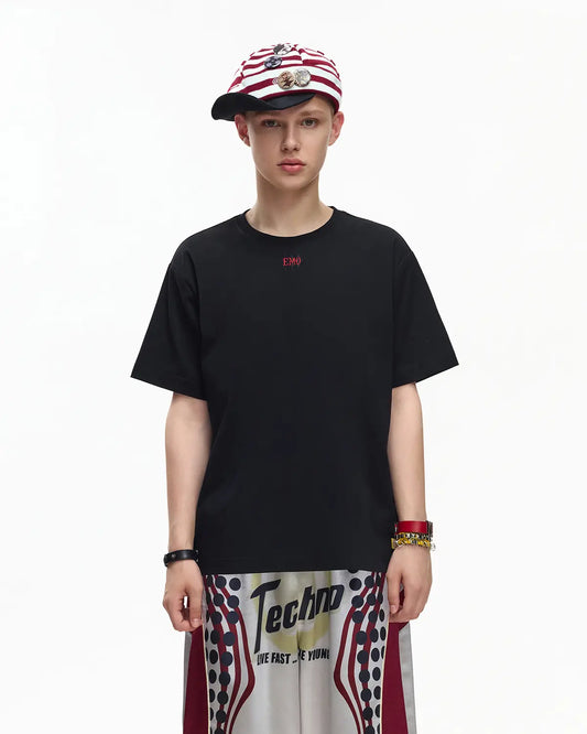 EMO Structured Micro Logo Essential Tee Black