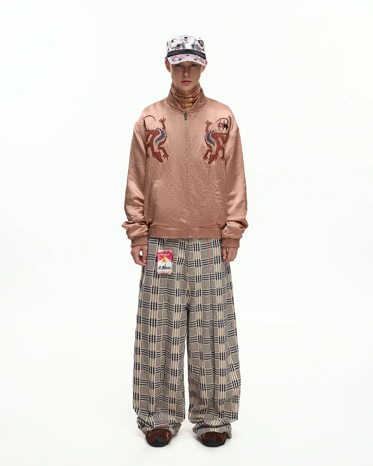 EMO Mirrored Tiger-Stripe Sukajan Jacket Red