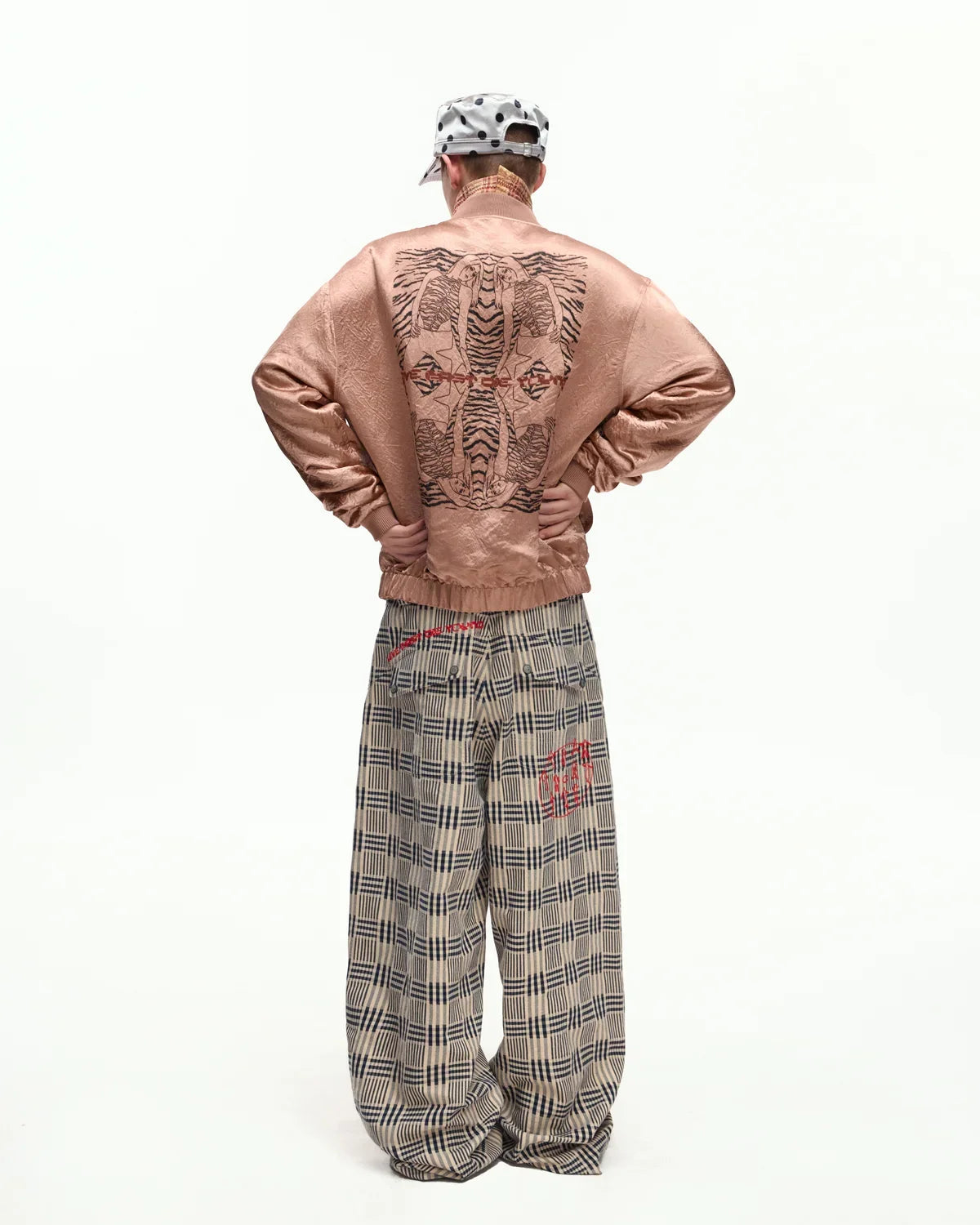 EMO Mirrored Tiger-Stripe Sukajan Jacket Red