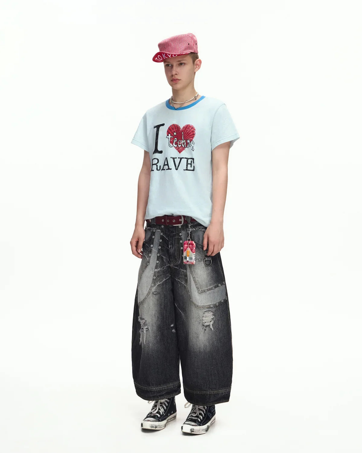 EMO Cropped Washed Denim Jeans