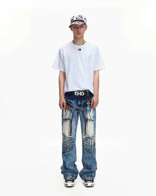 EMO Structured Micro Logo Essential Tee White