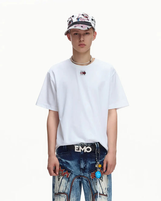 EMO Structured Micro Logo Essential Tee White