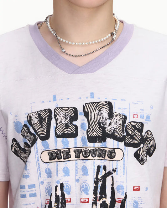 EMO Vintage Washed V-Neck Tee