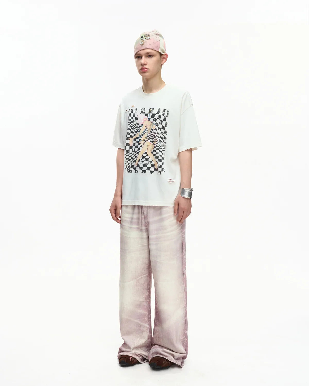 EMO Trompe-L'œil Print Sweatpants Pink