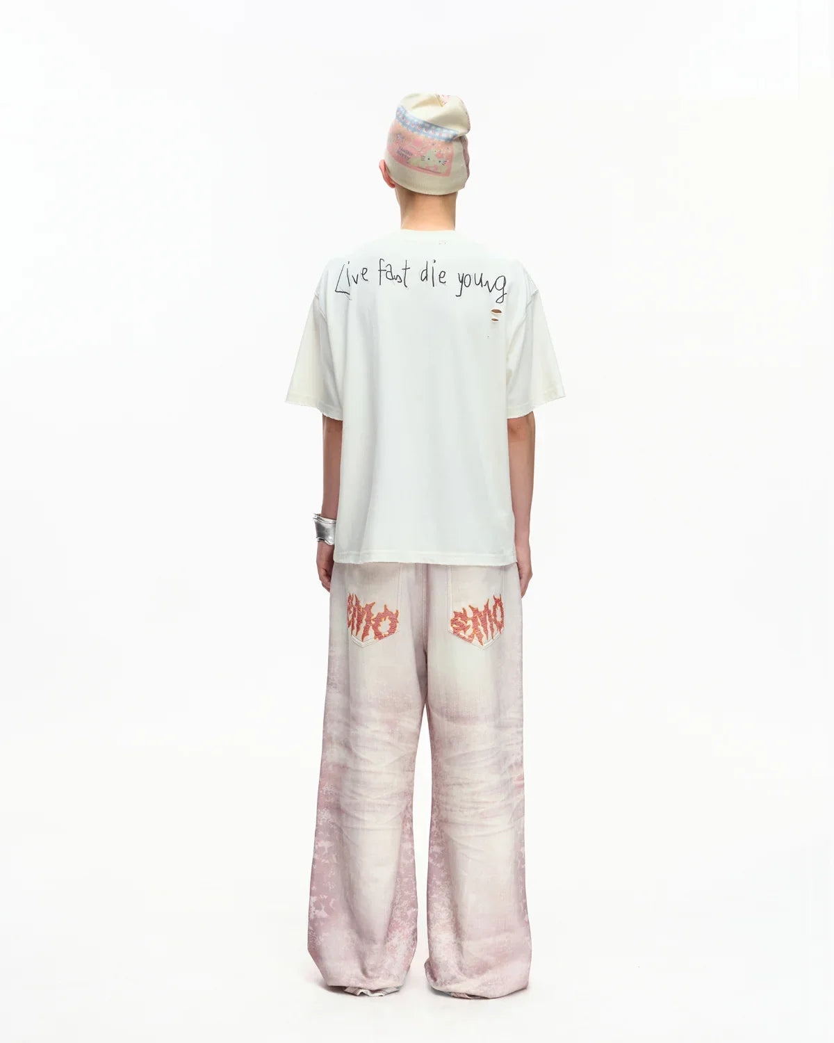 EMO Trompe-L'œil Print Sweatpants Pink