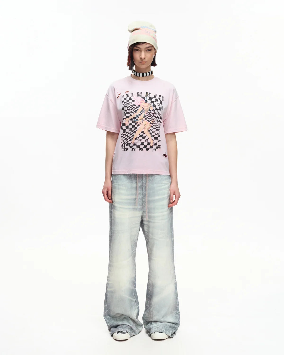 EMO Trompe-L'œil Print Sweatpants Blue
