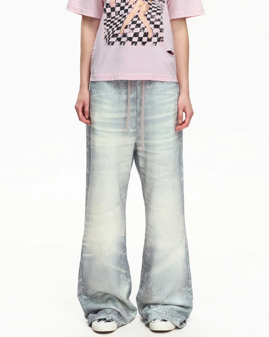 EMO Trompe-L'œil Print Sweatpants Blue