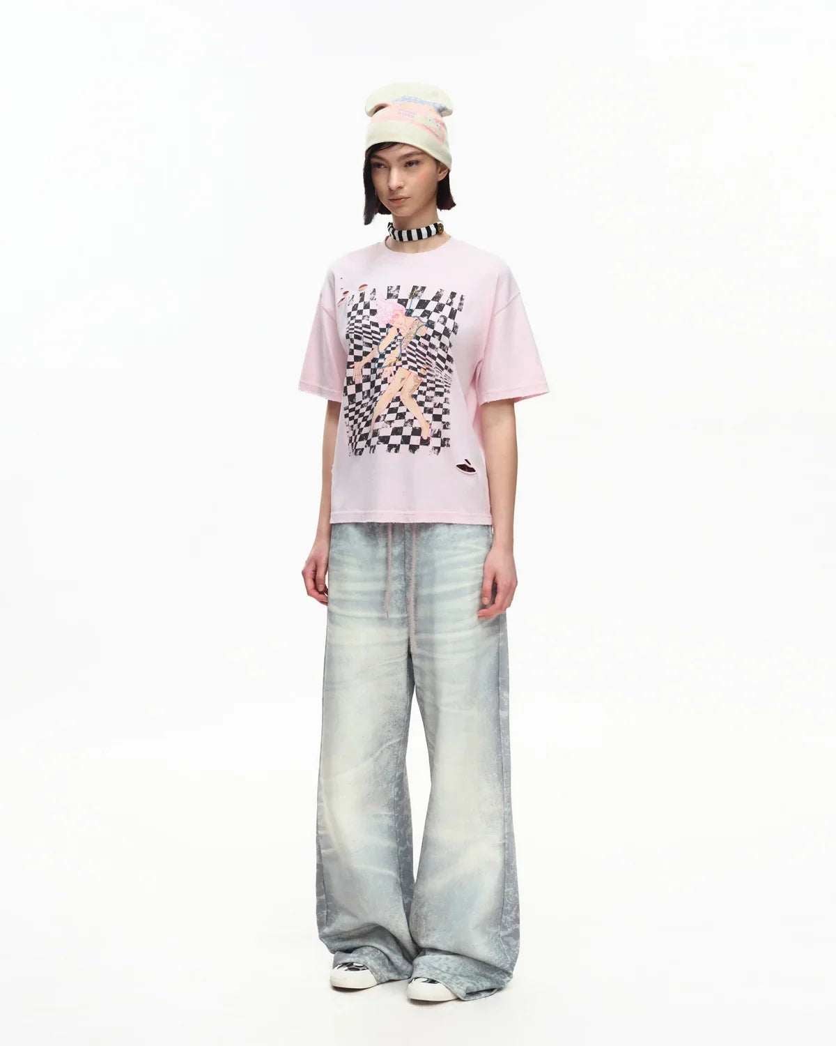 EMO Trompe-L'œil Print Sweatpants Blue