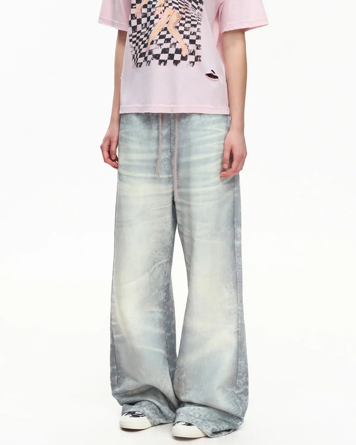 EMO Trompe-L'œil Print Sweatpants Blue