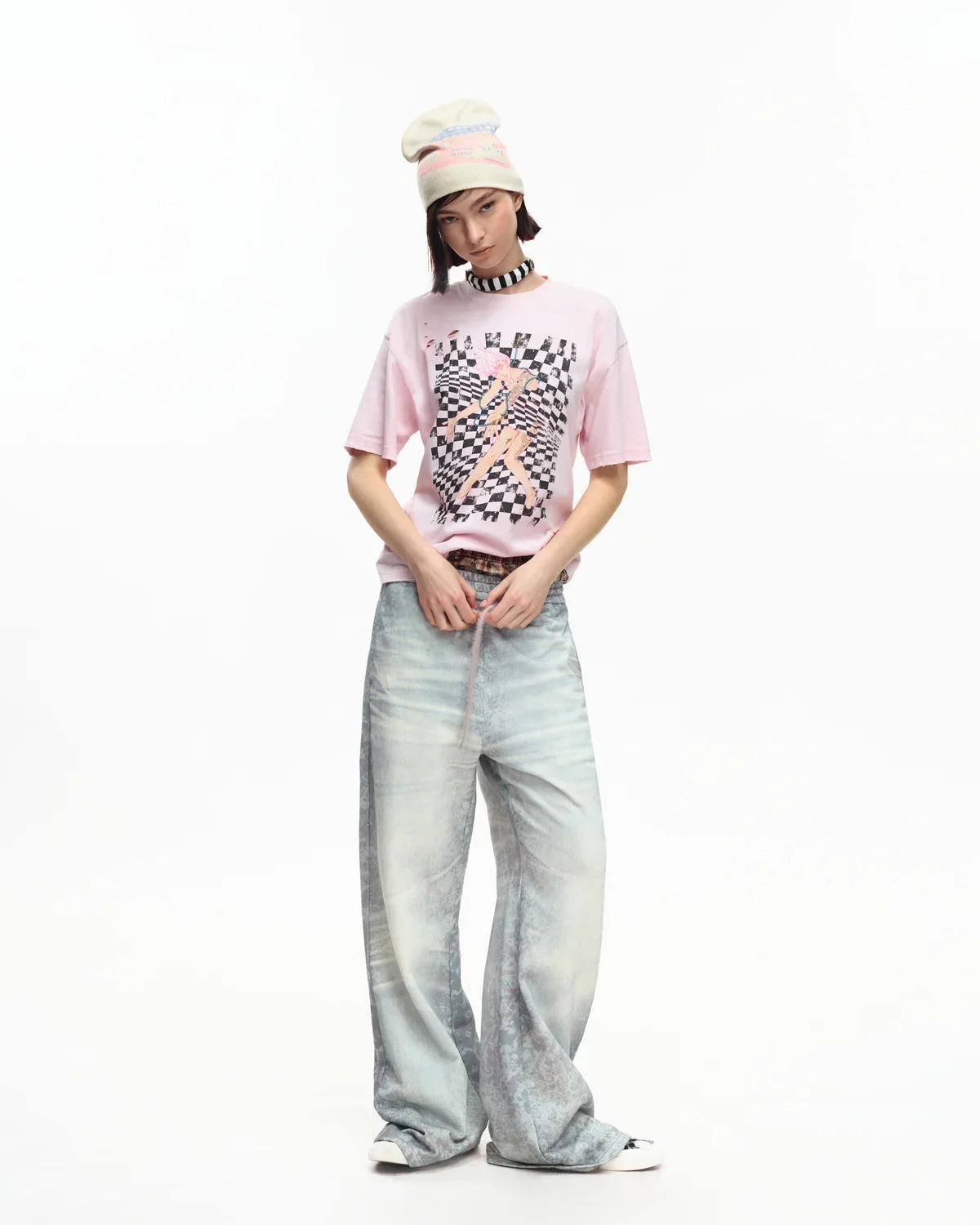 EMO Trompe-L'œil Print Sweatpants Blue