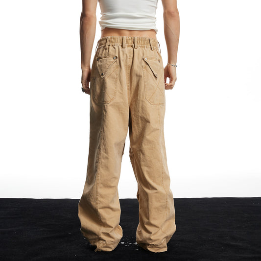 DND4DES Geometric Panel Studded Wide-Leg Pants